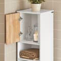 Miniatyrbillede 6 af 8: Rootz Højt badeværelsesskab - Linnedskab - Opbevaringsorganisering - MDF og gummitræ - Rigelig opbevaringsplads - Stabilt design - Nem montering - 31