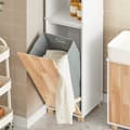 Miniatyrbillede 7 af 8: Rootz Højt badeværelsesskab - Linnedskab - Opbevaringsorganisering - MDF og gummitræ - Rigelig opbevaringsplads - Stabilt design - Nem montering - 31