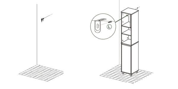 Rootz Højt badeværelsesskab - Linnedskab - Opbevaringsorganisering - MDF og gummitræ - Rigelig opbevaringsplads - Stabilt design - Nem montering - 31