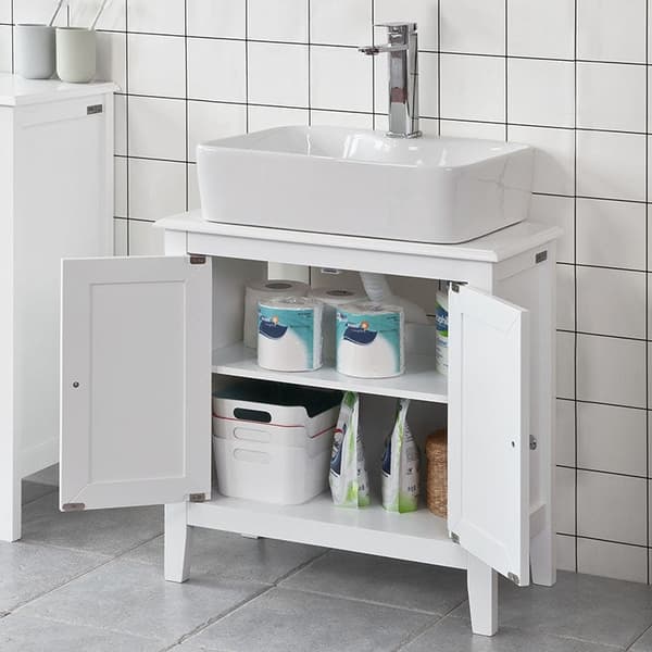 Rootz moderni pesuallaskaappi - Kylpyhuoneen säilytystila - Alaosa - MDF-rakenne - Tilava, 2 ovea ja 2 hyllyä - Ihanteellinen järjestämiseen - 60 cm x