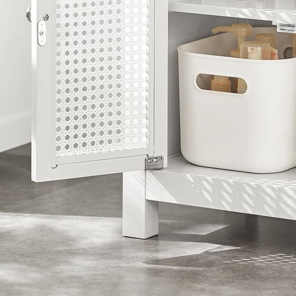 Rootz Vask Underskab - Badeværelsesopbevaring - Country House Style - Luftcirkulerende gitterdøre - MDF-konstruktion - 50 cm x 60 cm x 33 cm