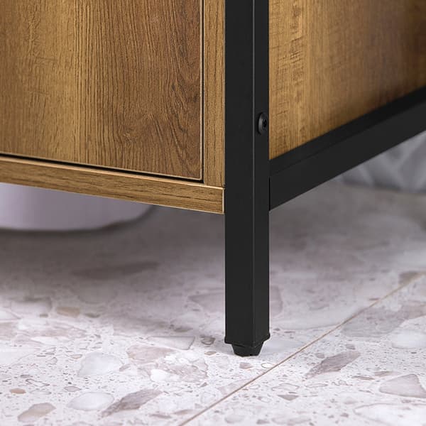 Rootz Modern Vask Underskab - Badeværelsesskab - Opbevaring under vask - Justerbare fødder - Sifon udskæring - Rummelig opbevaring - 60 cm x 60 cm x 3