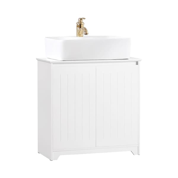 Rootz Diskbänk Underskåp - Badrumsförvaring - Under diskbänken Organizer - Fuktbeständig - Sifonförsänkning - Rymlig design - 60cm x 60cm x 30cm - Vit