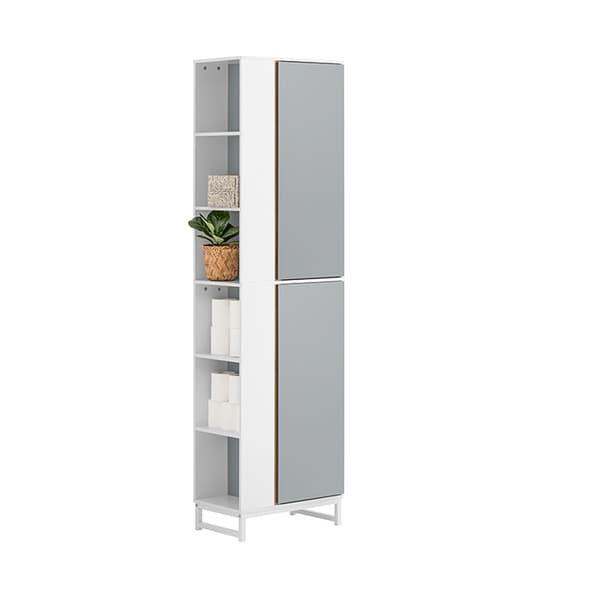 Rootz Tall Badrumsskåp - Förvaringsorganisator - Fristående hyllenhet - MDF och gummiträkonstruktion - Anti-tipstabilitet - Enkel montering - 50cm x 1