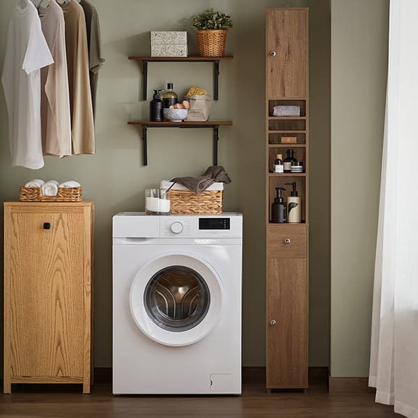 Rootz Tall Kylpyhuonekaappi - Säilytysjärjestelmä - Vapaasti seisova hylly - Vintage Design - Säädettävät hyllyt - Kärjenkestävä - Liukumattomat jalat