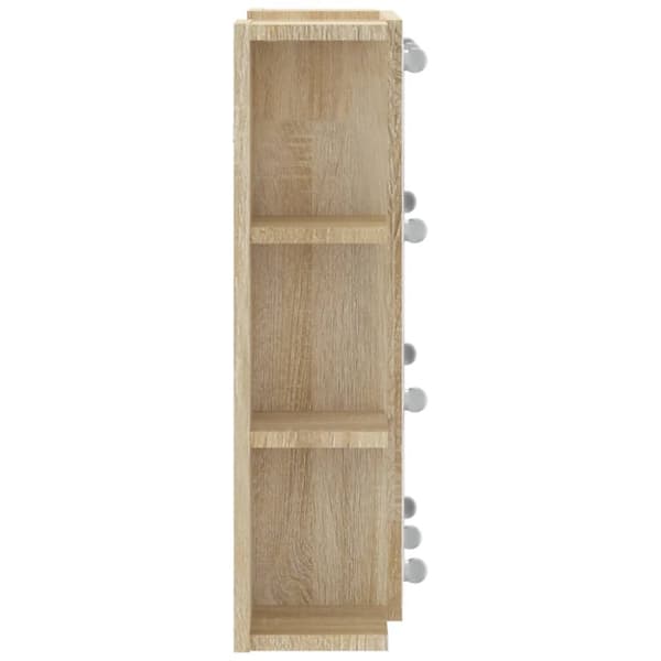 The Living Store Peilikaappi LED-valoilla Sonoma-tammi 70x16,5x60 cm -  Kylpyhuoneen kampauspöydät