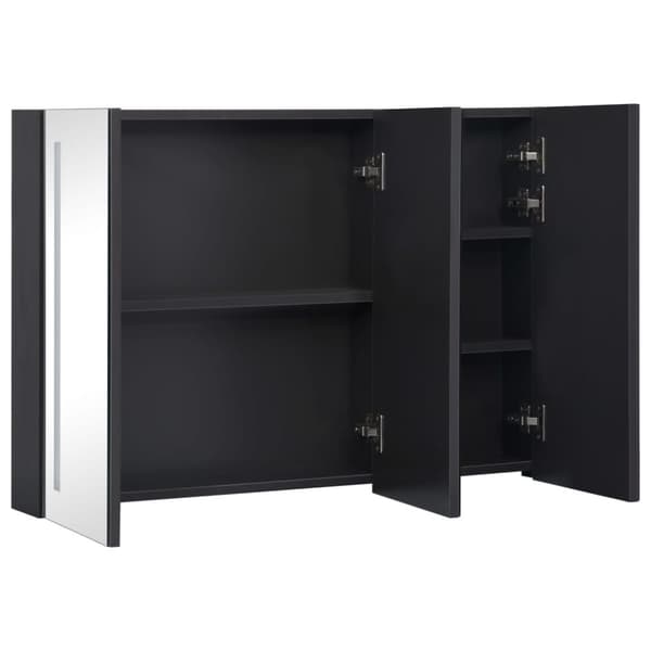 The Living Store badeværelsesskab med spejl + LED-lys 89x14x62 cm -  Badeværelsesborde