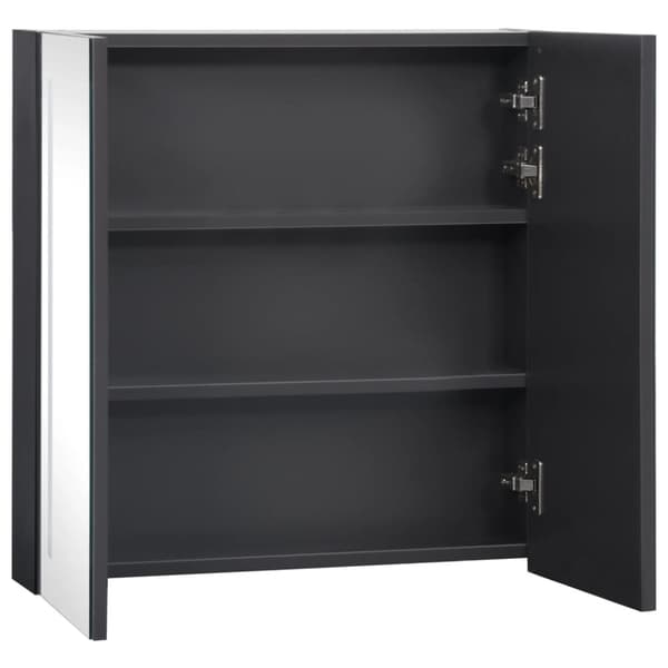 The Living Store badeværelsesskab med spejl + LED-lys 62x14x60 cm -  Badeværelsesborde