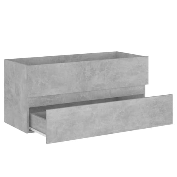 The Living Store Badrumsskåp med inbyggt handfat betonggrå konstruerat trä - Badrumsunderskåp