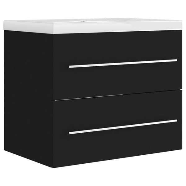 The Living Store Badrumsskåp med inbyggt handfat svart spånskiva -  Badrumsunderskåp