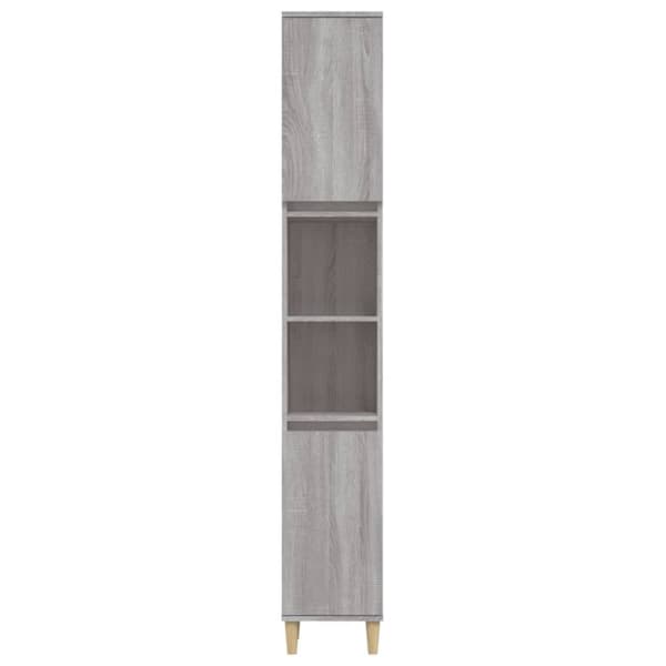 The Living Store badeværelsesskab 30x30x190 cm konstrueret træ grå sonoma-eg -  Badeværelsesborde