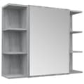 Miniatyrbillede 3 af 11: The Living Store skab med spejl 80x20,5x64 cm konstrueret træ grå sonoma-eg -  Badeværelsesborde