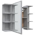 Miniatyrbillede 6 af 11: The Living Store skab med spejl 80x20,5x64 cm konstrueret træ grå sonoma-eg -  Badeværelsesborde