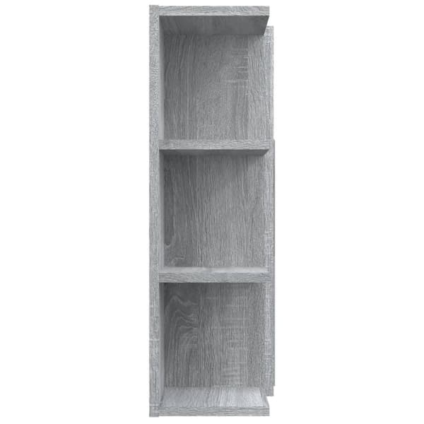 The Living Store skab med spejl 80x20,5x64 cm konstrueret træ grå sonoma-eg -  Badeværelsesborde
