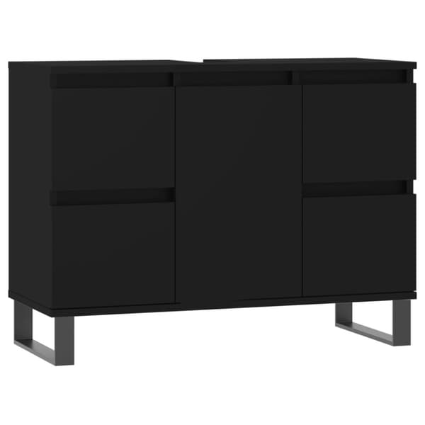 The Living Store badeværelsesskab 80x33x60 cm konstrueret træ sort - Badeværelsesborde