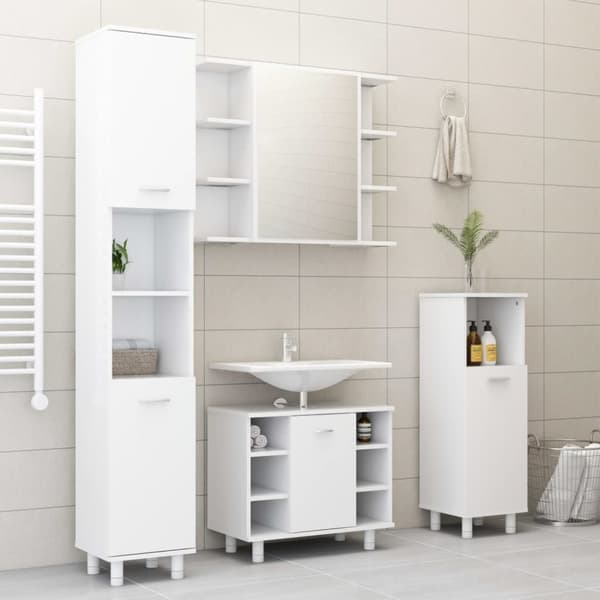 The Living Store Spegelskåp för badrum vit 80x20,5x64 cm konstruerat trä -  Badrumsunderskåp