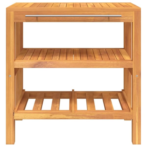 The Living Store badeværelsesmøbel med 2 hylder 74x45x75 cm massivt træ -  Badeværelsesborde