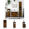 Miniatyrbillede 1 af 11: The Living Store badeværelsesskab 30x30x100 cm konstrueret træ røget egetræ -  Badeværelsesborde