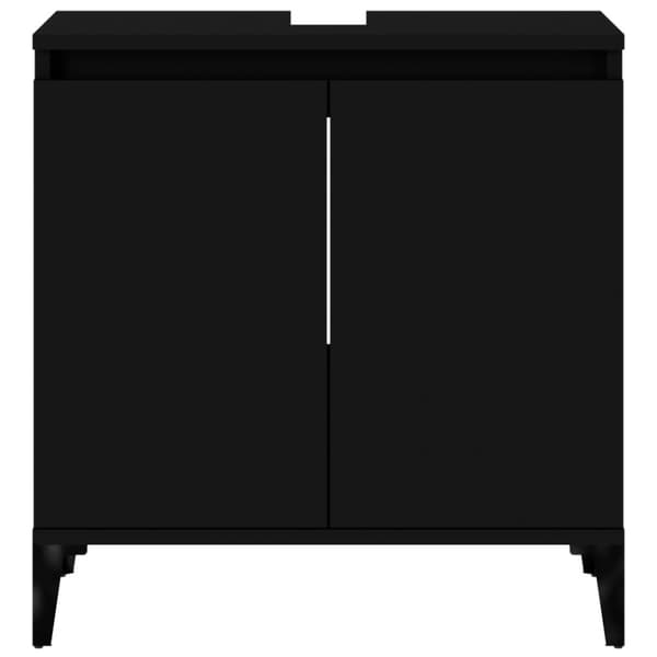 The Living Store Tvättställsskåp svart 58x33x60 cm konstruerat trä -  Badrumsunderskåp