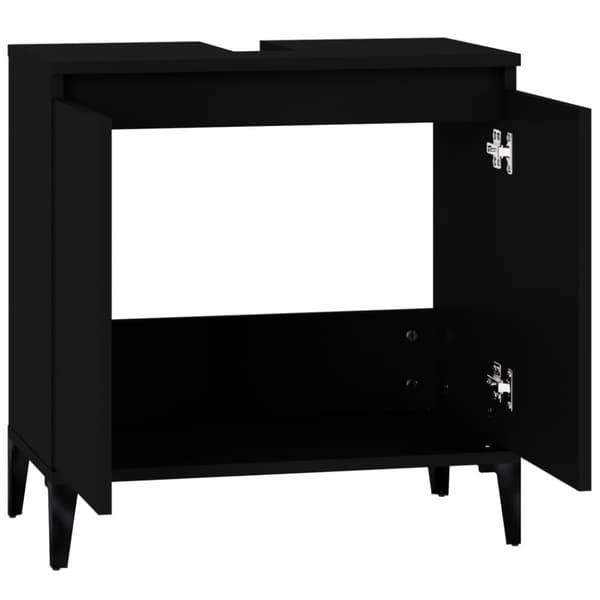 The Living Store Tvättställsskåp svart 58x33x60 cm konstruerat trä -  Badrumsunderskåp