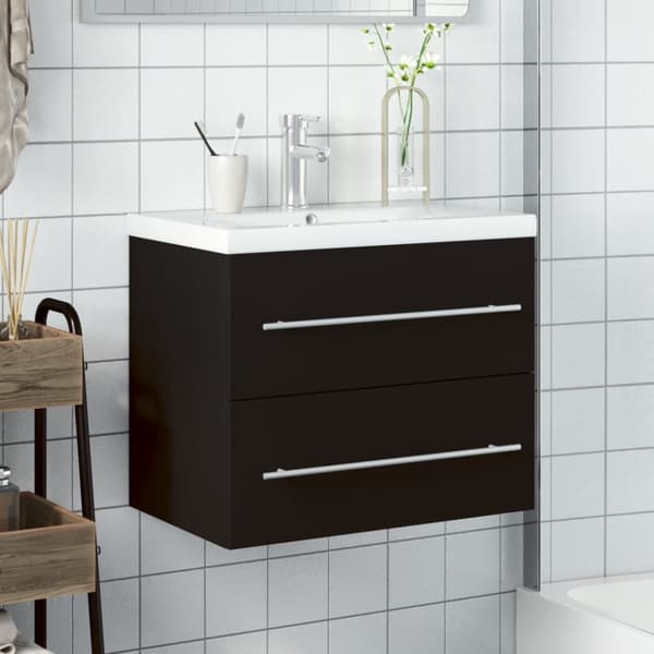 The Living Store Tvättställ med underskåp svart - Badrumsunderskåp