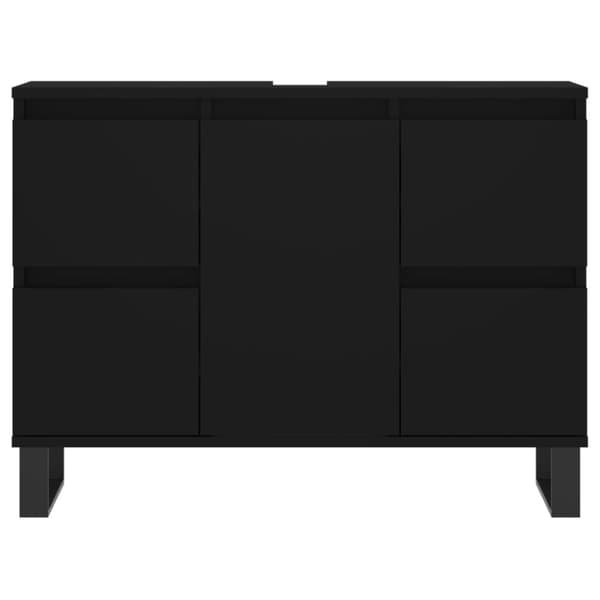 Badrumsunderskåp - Living Badrumsskåp svart 80x33x60 cm konstruerat trä