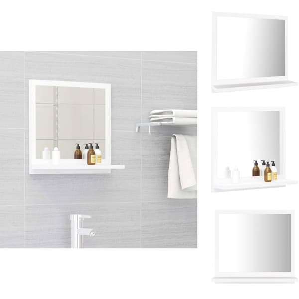Badeværelsesborde - Living badeværelsesspejl 40x10,5x37 cm konstrueret træ hvid