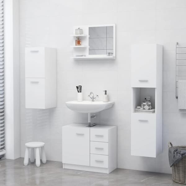 Badrumsunderskåp - Living Badrumsspegel vit 60x10,5x45 cm konstruerat trä