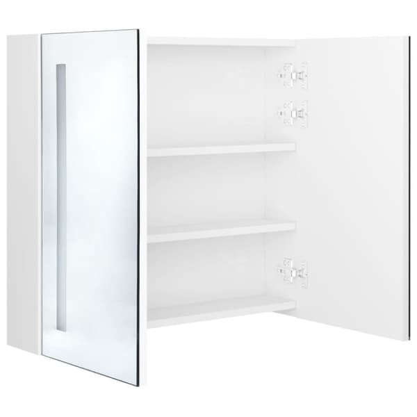 Badrumsunderskåp - Living Spegelskåp med LED vit högglans 62x14x60 cm