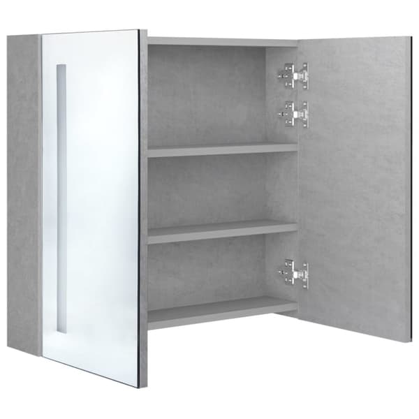 Kylpyhuoneen kampauspöydät - Living LED kylpyhuoneen peilikaappi betoninharmaa 62x14x60 cm