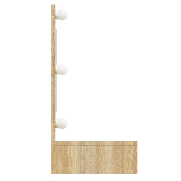Badeværelsesborde - Living spejlskab med LED-lys 90x31,5x62 cm sonoma-eg