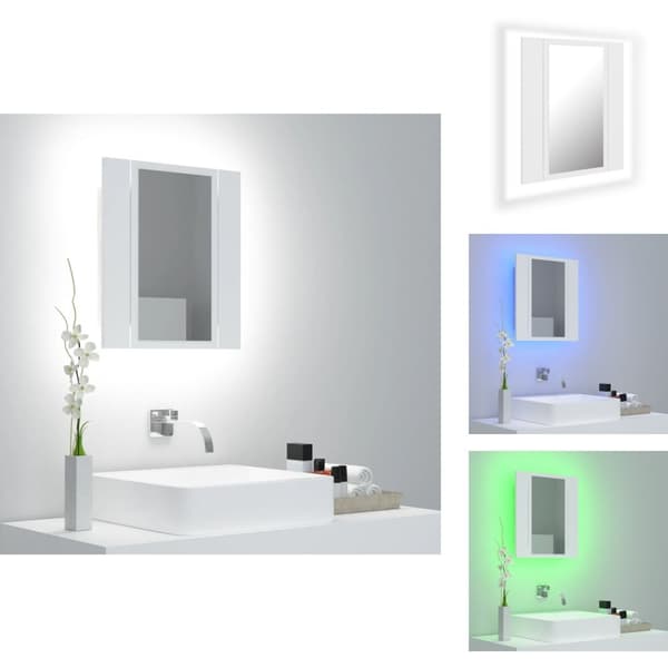 Kylpyhuoneen kampauspöydät - Living Kylpyhuoneen LED-peilikaappi valkoinen 40x12x45 cm akryyli