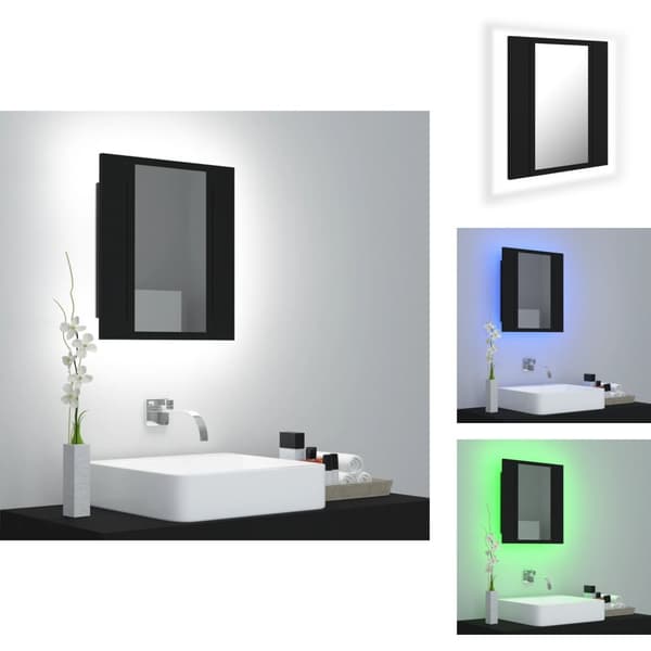 Badrumsunderskåp - Living Spegelskåp med LED svart 40x12x45 cm akryl
