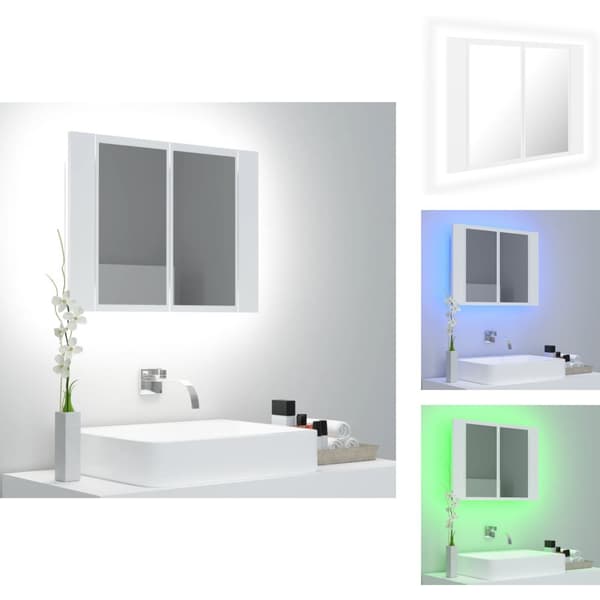 Badrumsunderskåp - Living Spegelskåp med LED vit 60x12x45 cm akryl