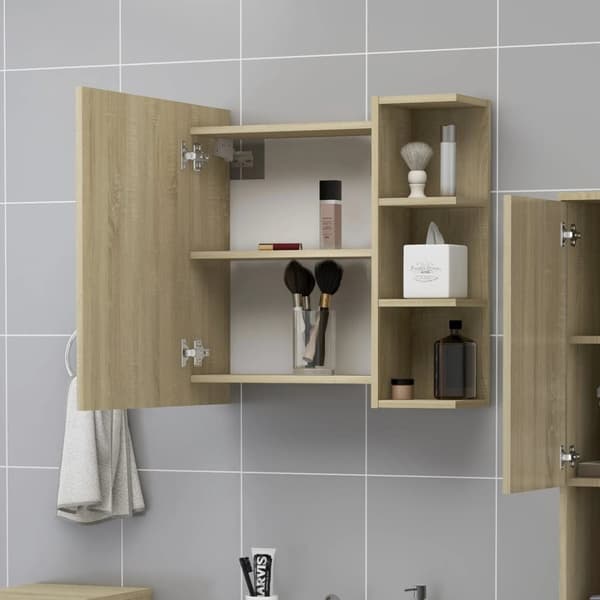 Badrumsunderskåp - Living Spegelskåp för badrum sonoma-ek 62,5x20,5x64 cm konstruerat trä