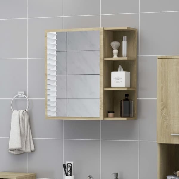 Badrumsunderskåp - Living Spegelskåp för badrum sonoma-ek 62,5x20,5x64 cm konstruerat trä