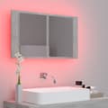 Miniatyrbild 5 av 11: Badrumsunderskåp - Living Spegelskåp med LED betonggrå 80x12x45 cm akryl