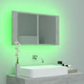 Miniatyrbild 6 av 11: Badrumsunderskåp - Living Spegelskåp med LED betonggrå 80x12x45 cm akryl