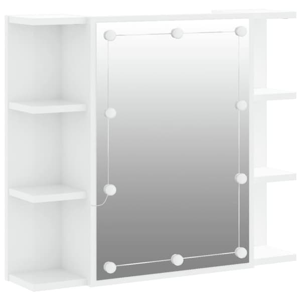 Badrumsunderskåp - Living Spegelskåp med LED vit högglans 70x16,5x60 cm
