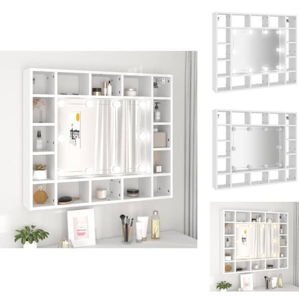 Badrumsunderskåp - Living Spegelskåp med LED vit 91x15x76,5 cm