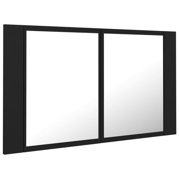 Kylpyhuoneen LED peilikaappi musta 80x12x45 cm akryyli - LED Peilikaappi - LED Peilikaapit - Home & Living