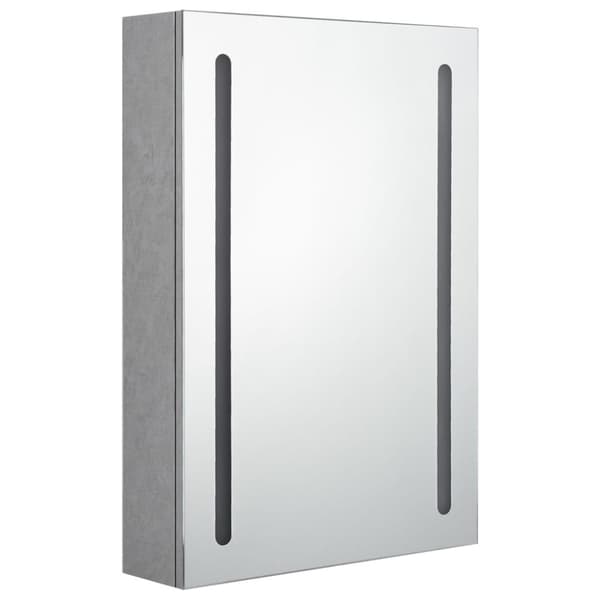 Badeværelsesskab med spejl + LED-lys 50x13x70 cm betongrå - Badeværelsesskab - Badeværelsesskabe - Home & Living
