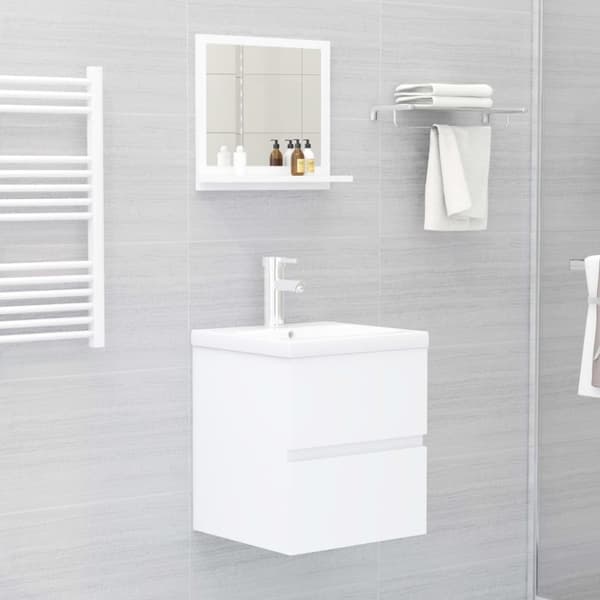 Badeværelsesspejl 40x10,5x37 cm konstrueret træ hvid - Spejl - Spejle - Home & Living