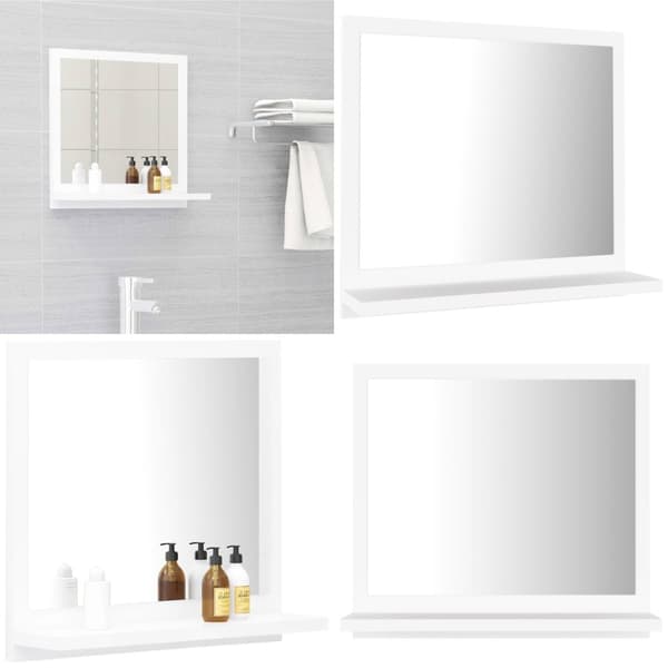 Badeværelsesspejl 40x10,5x37 cm konstrueret træ hvid - Spejl - Spejle - Home & Living