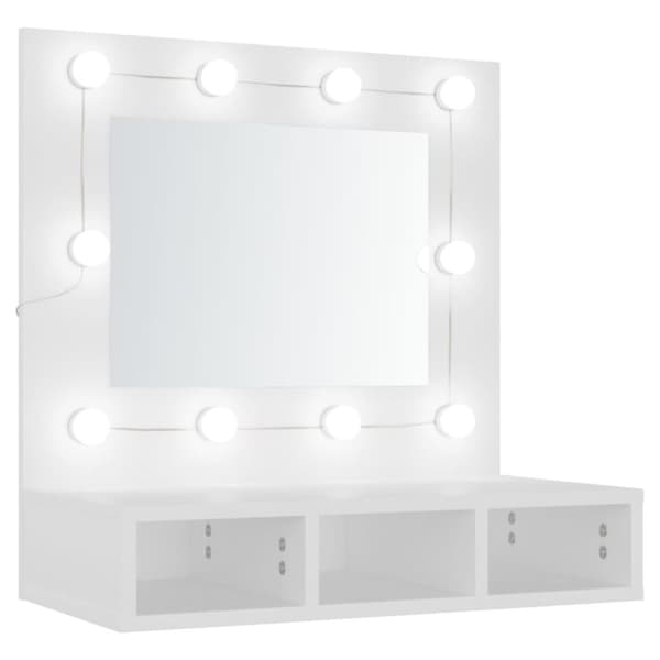 Spejlskab med LED-lys 60x31,5x62 cm hvid - Spejlskab - Spejlskabe - Home & Living