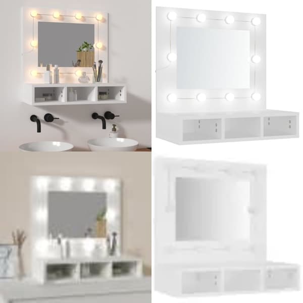 Spejlskab med LED-lys 60x31,5x62 cm hvid - Spejlskab - Spejlskabe - Home & Living