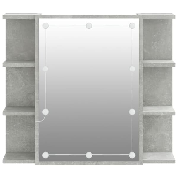 Spejlskab med LED-lys 70x16,5x60 cm betongrå - Spejlskab - Spejlskabe - Home & Living