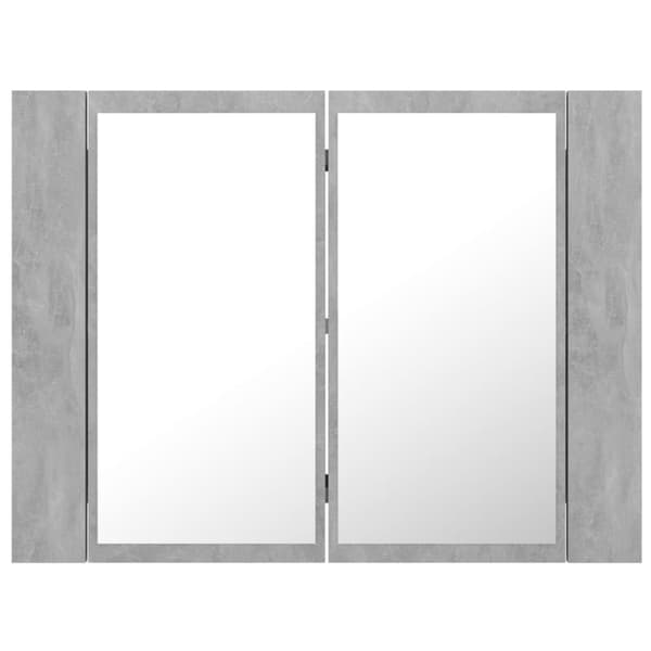 Kylpyhuoneen LED peilikaappi betoninharmaa 60x12x45 cm akryyli - LED Peilikaappi - LED Peilikaapit - Home & Living