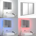 Pikkukuva 1 / 11: Kylpyhuoneen LED peilikaappi betoninharmaa 60x12x45 cm akryyli - LED Peilikaappi - LED Peilikaapit - Home & Living