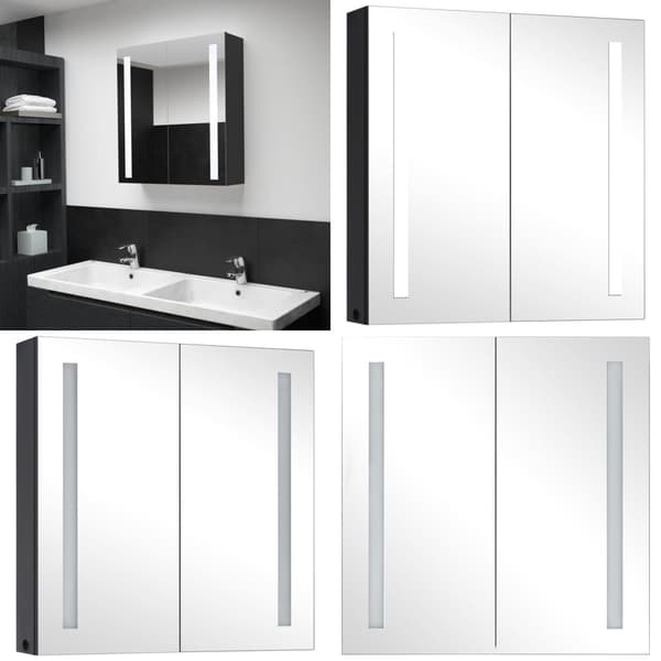 Badrumsskåp med spegel LED 62x14x60 cm - Badrumsskåp - Badrumsspegel - Home & Living